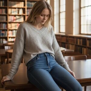 Old Navy Women's Heathered V-Neck Sweater